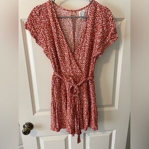 Blue Rain Coral Floral romper.